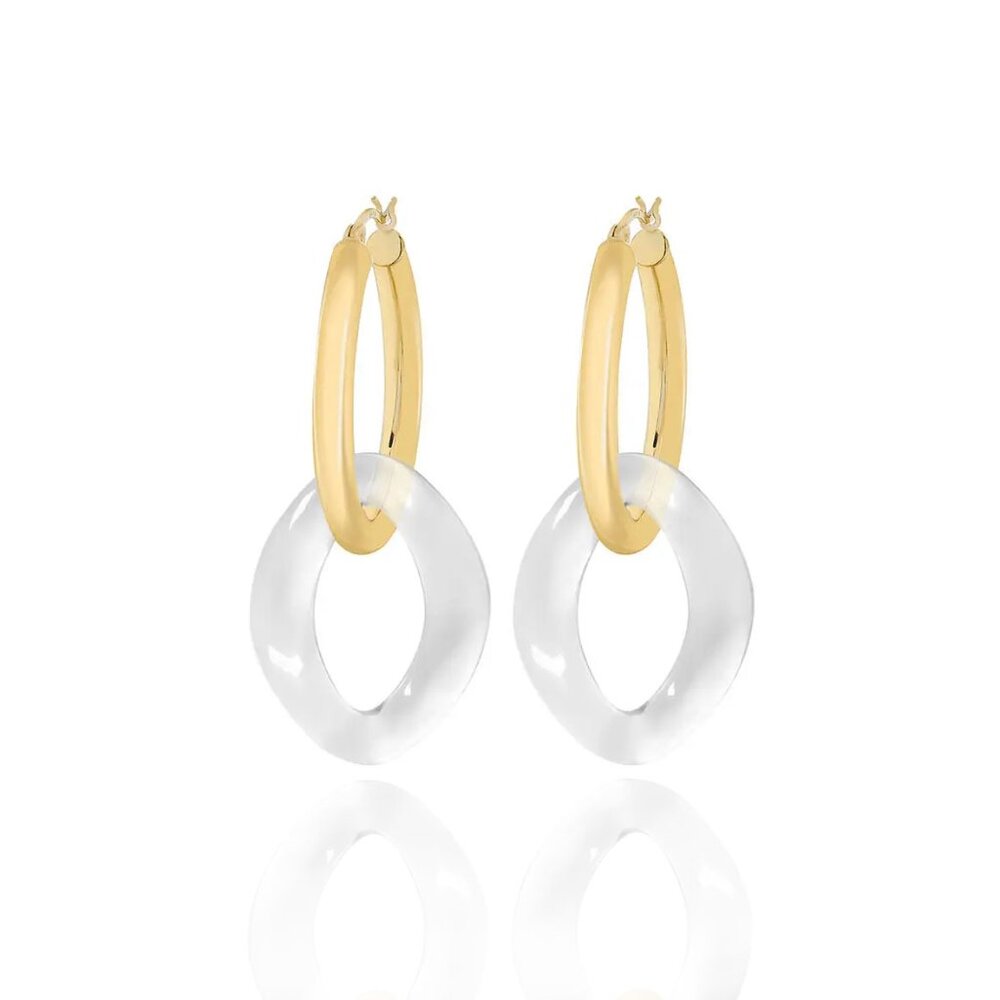 Curb Link Lucite Earrings